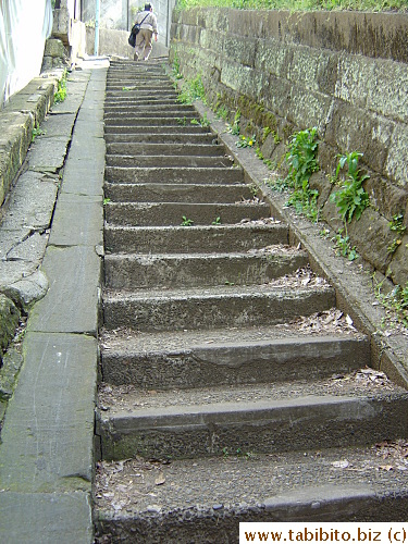 This obakekaidan(Ghost Stairs) in Nezu is famous. People say the number and height of the steps change when night falls, thus tripping people who walk on them
