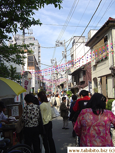 The street leading to Nezujinja is all festooned up for the Azaleas festival