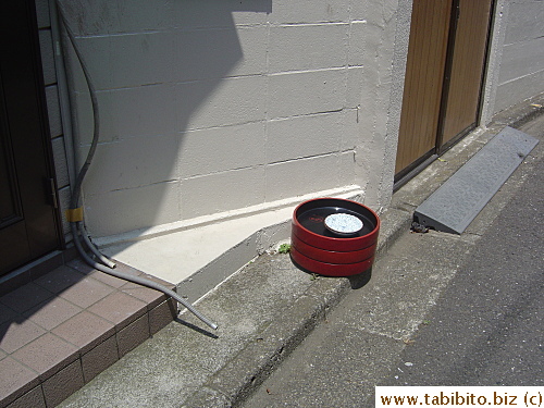 This household had delivered sushi, empty trays to be picked up by sushi shop 