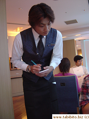 The waiter who took our order