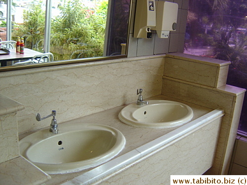 Hand washing basins in KFC