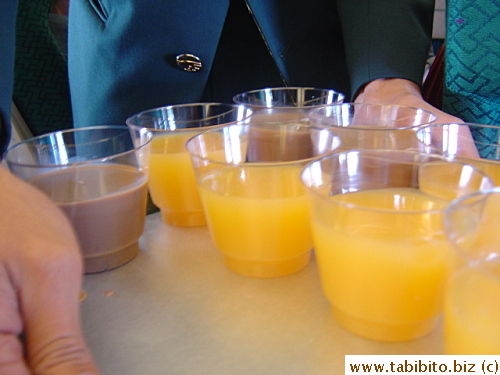 Milo is served on the plane