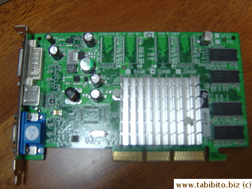 The new video card out of its box.  KL says it's a piece of junk