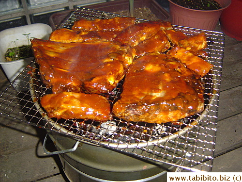 Delicious ribs on the grill