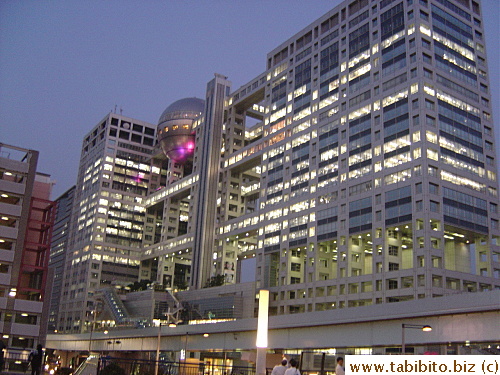 Fuji TV building lit up