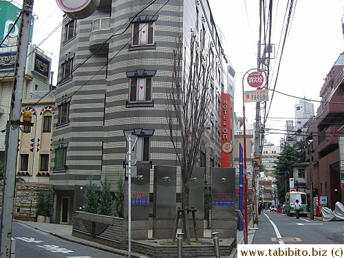 A street full of love hotels in Shinjuku