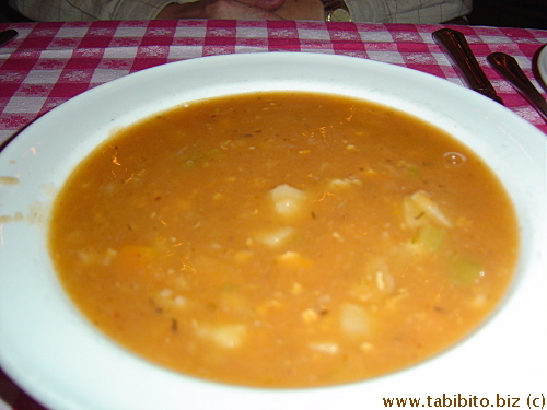 Manhattan clam chowder, tasted pretty good