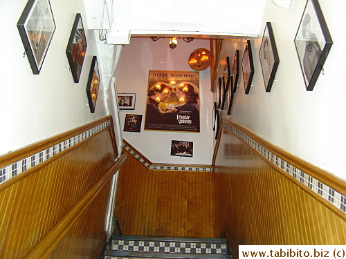 This stairway leads to the restaurant on the second floor