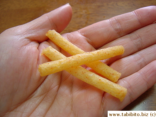 Potato sticks dotted with fish eggs