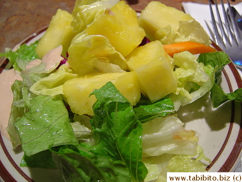 The fresh pineapple from the salad bar was really really ripe and sweet