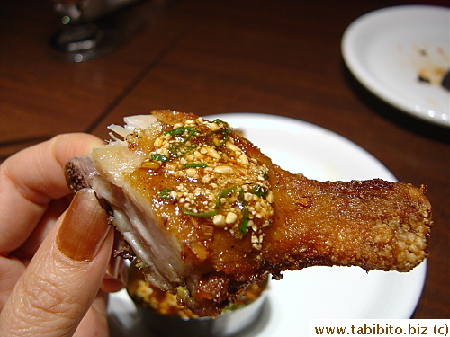 Mmmmm, fried meat with peanut sauce