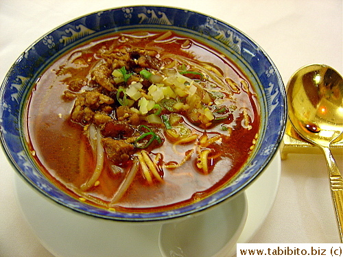 Dan Dan Noodles (a very small bowl)  HK$30/US$3.7  It's spicy and peanuty, not bad at all
