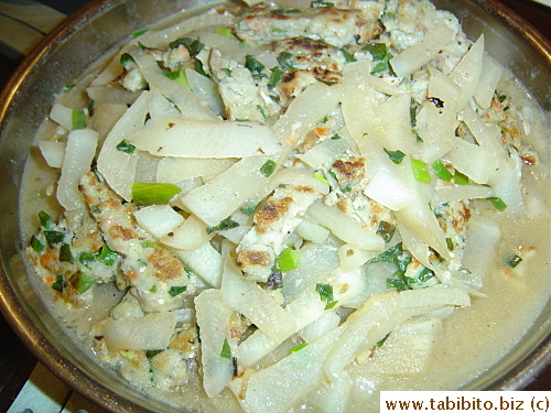 Daikon with minced fish