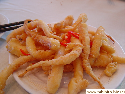 The best fried squid dim sum: sweet succulent meat and light crispy batter