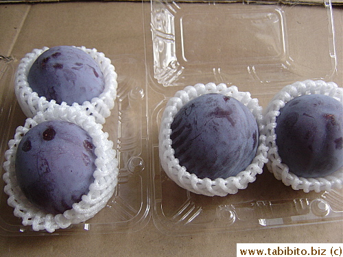 Mrs Y immediately gave me plums as return gift after I gave her souvenir from Sydney.  How come she can ALWAYS whip out sealed uneaten fruit any day??