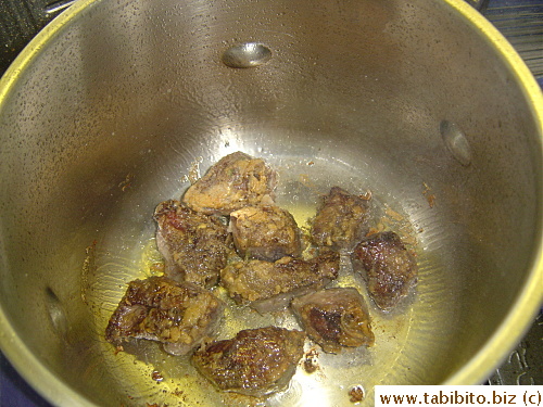 Don't overcrowd the pan/pot otherwise the meat'll be stewed instead of fried