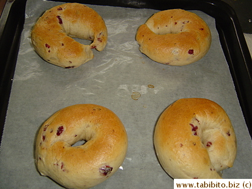 Out of the oven (crispy outside and chewy inside, yum yum yum)