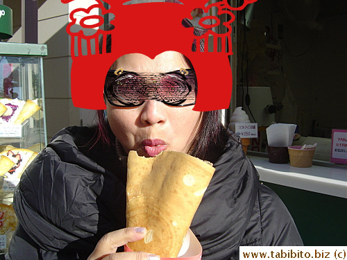 Winnie ate a tuna and cream cheese crepe after the grilled chicken