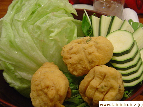Three very large tofu balls
