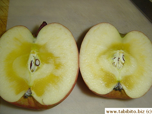 One of the apples have the much prized nectar center which is extra sweet