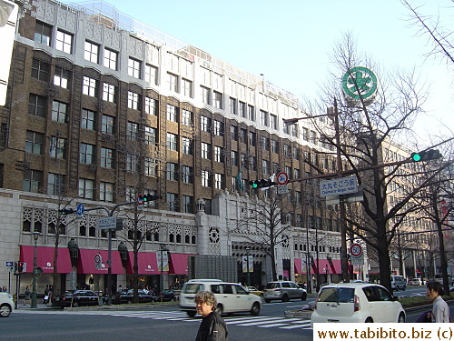 Daimaru and Sogo are directly across the main road