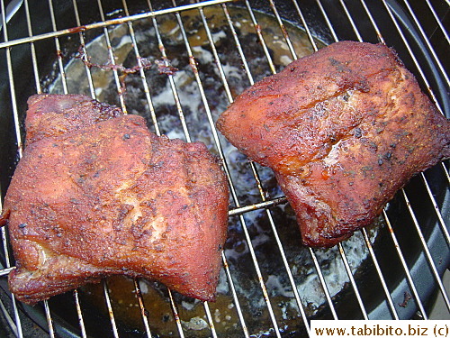 Just before bbq sauce was brushed on
