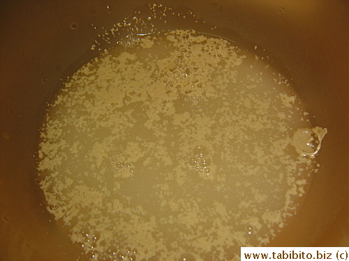 Mixing the flour with yeast and water