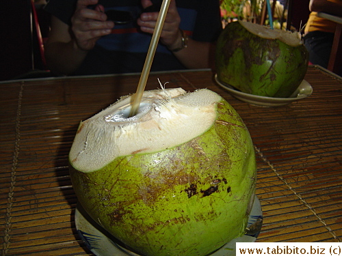 Fresh coconut juice 12000VND/US 65cents