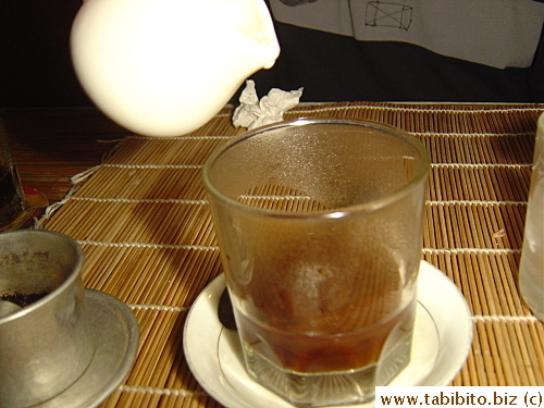 That's actually all the coffee you get, then you pour in the milk