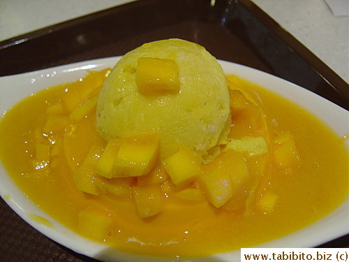 Mango ice sorbet thing over mango pudding with fresh mango and mango sauce. It's a mango mania! HK$30/US$3.7