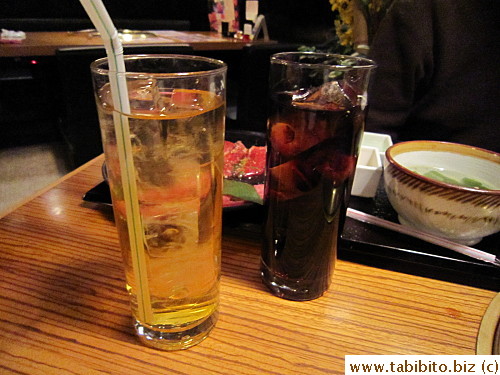 Drinks of choice came with the set