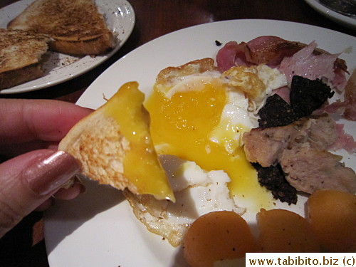 Dipping toast into runny yolk is my favorite way of eating it