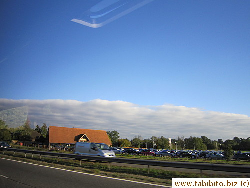 A solid block of clouds approaching