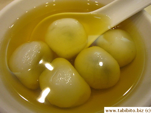 My sticky rice balls in ginger syrup HK$22/US$2.7