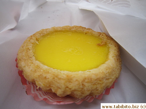 Piping hot flaky egg tart