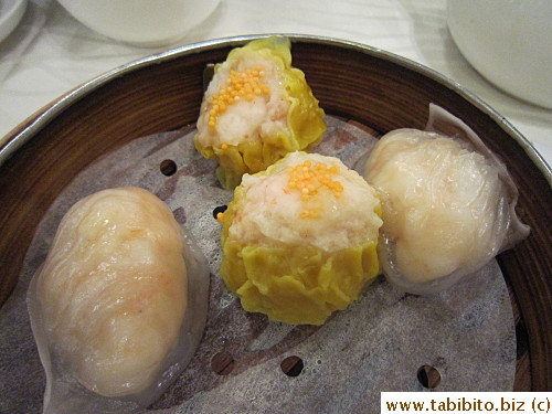 Combination pork and prawn dumplings