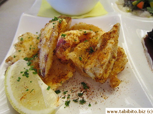 Crispy fried seafood and vegetables