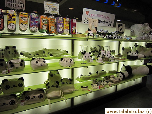 A shop sells panda merchandise