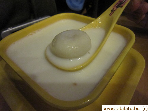 KL's almond tea with sticky rice balls HK$26/US$3.3