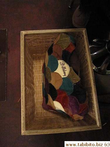 Basket under the table for storage