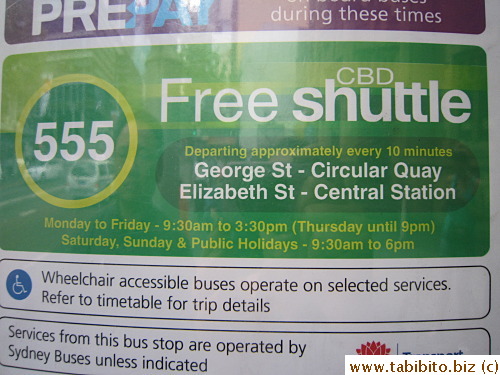 Note the short operation hours during weekdays