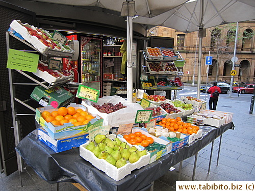 The city is dotted with fruit stands