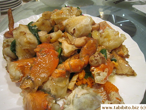 Stirfried mud crabs with ginger and scallions