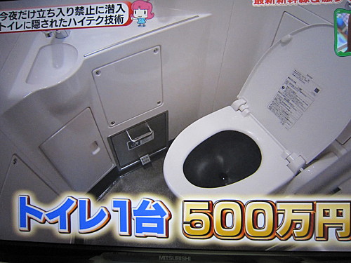 The commode costs half a million yen each! (US$65,000)