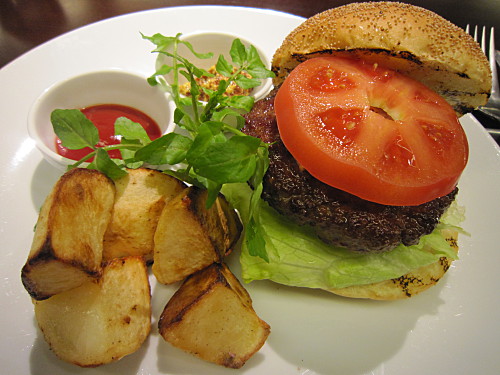 Burger made with dry-aged beef