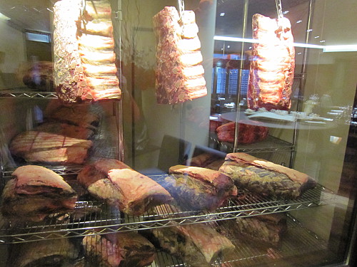 Beef drying in the chill room