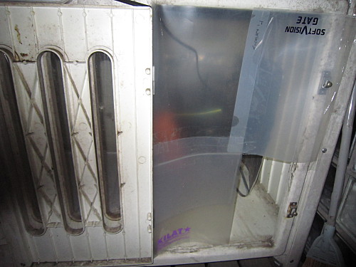 We put the heater in the big kennel at first