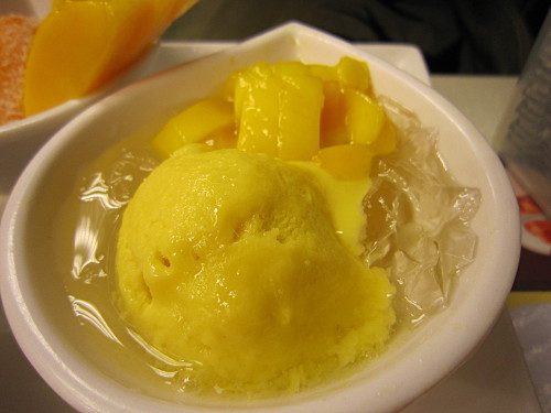 including the pale mango ice cream