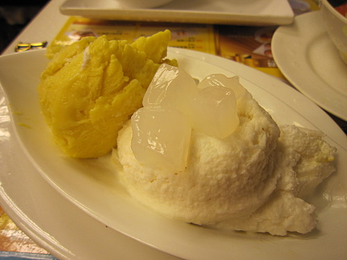 including the mango ice cream. The mango of which the ice cream was made was very tart to begin with, but did they forget to use sugar??