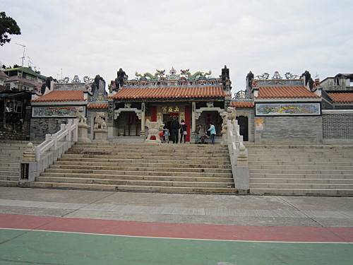 One of several temples on the island